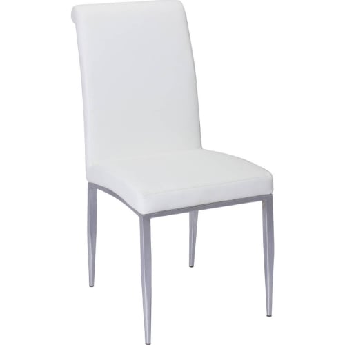 Alexis Cantilever Dining Chair in White Leatherette & Chrome (Set of 4)